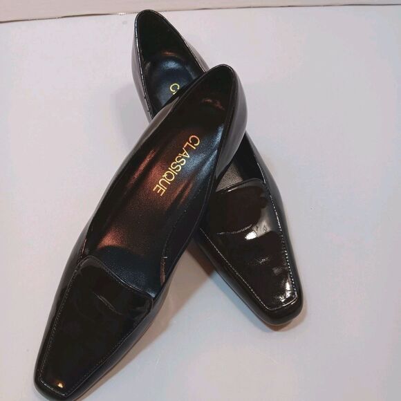 Vintage Classique Patent Loafed/pumps Sz 8.5 Wide 90s/Y2K Man Made Material - Picture 11 of 11
